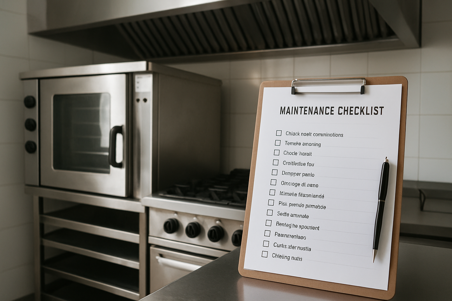 Plan de mantenimiento para equipos de hostelería Plan de mantenimiento preventivo documentado junto a equipos de cocina profesional