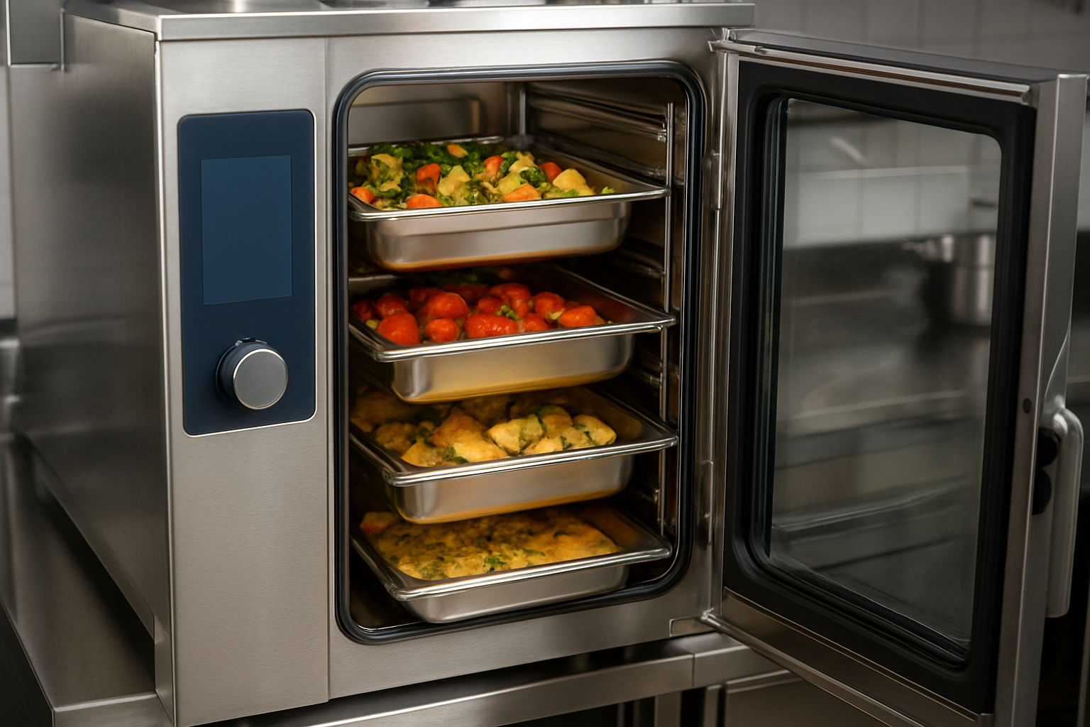 Horno mixto para catering Horno mixto de convección vapor para producción en empresa de catering