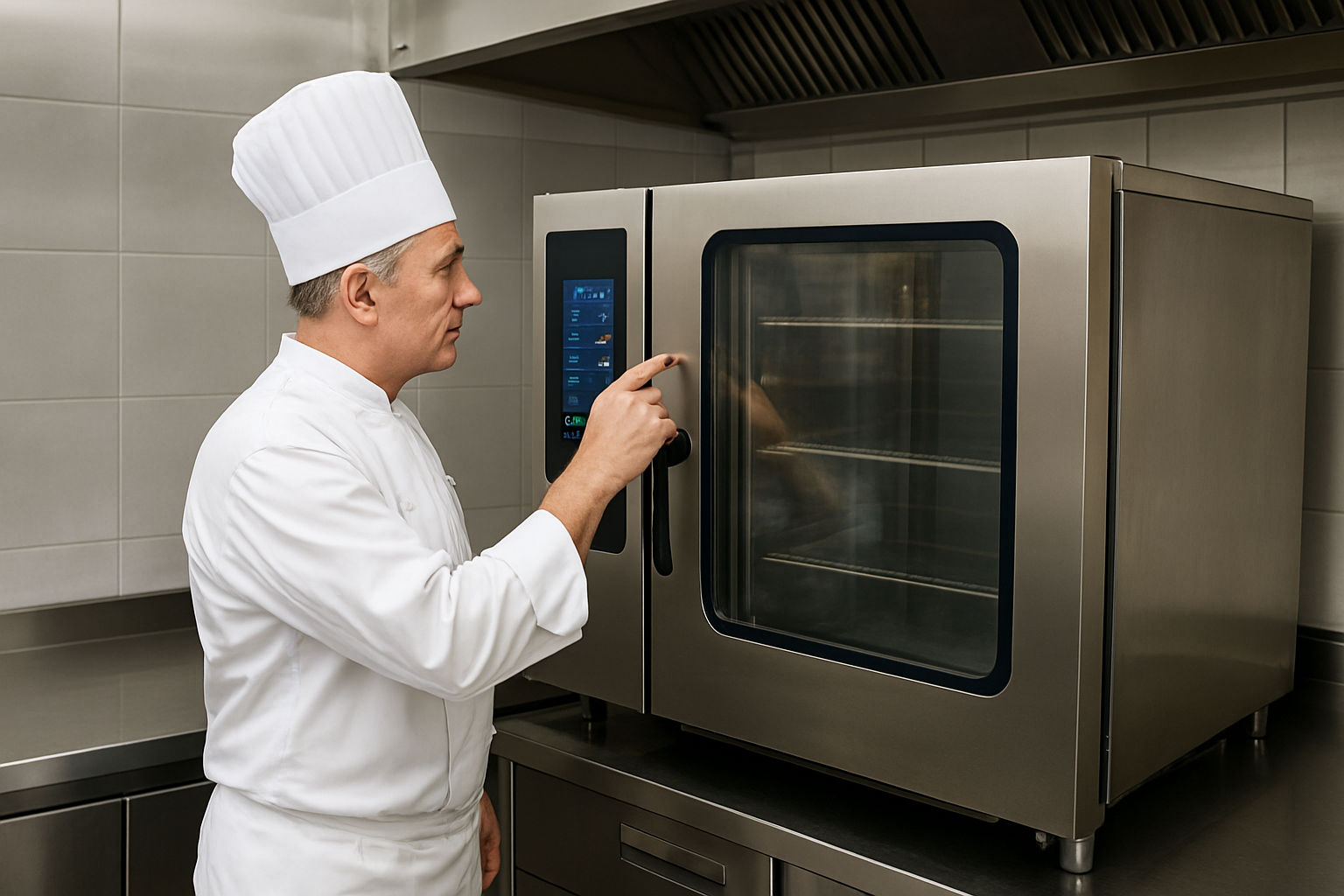 Horno mixto de convección-vapor en cocina de residencia de mayores